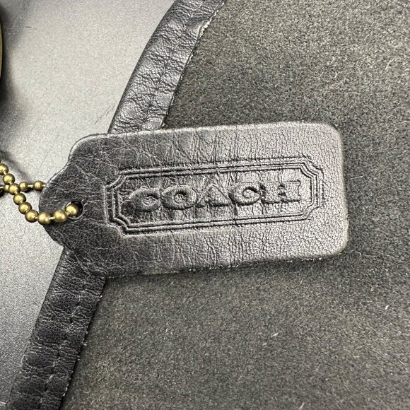 Vintage Coach Shoulder Bag 1997 4164 Bedford Flap Black Leather Brass Buckle 90s - Picture 13 of 17